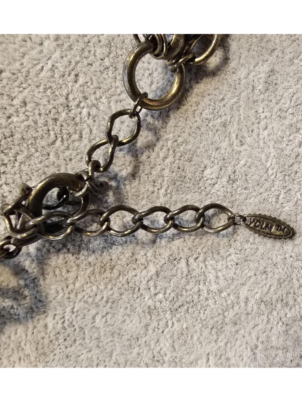 VCLM Bronze Tone Necklace Layered Multi Chain w Hammered Circle Accents - Picture 4 of 4